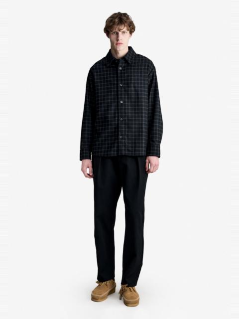 A.P.C. BOBBY OVERSHIRT - BLACK OVERSHIRT WITH CHECKS IN RECYCLED WOOL