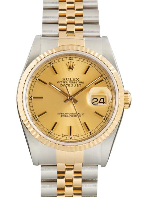 ROLEX Used Two Tone Rolex Datejust 36 Ref 16233 Champagne Index Dial