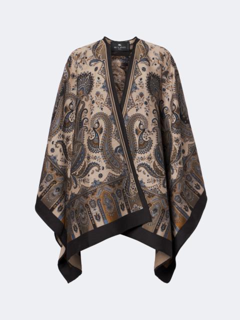 Etro Paisley jacquard wool-blend shawl