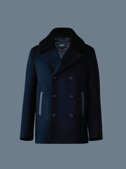 MACKAGE COLE wool double-breasted jacket with shearling collar