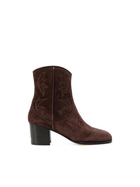 Valentino embroidered suede ankle boots