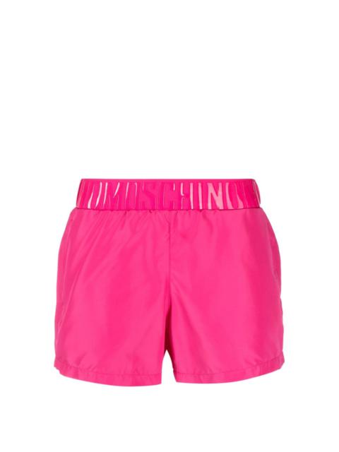 Moschino rubberised-logo swim shorts