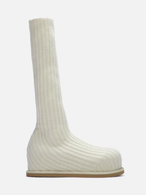 Amina Muaddi VENEDA STRETCH BOOT FLATFORM