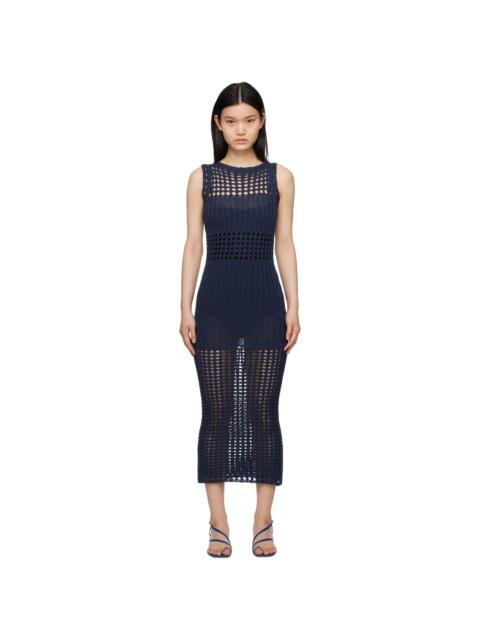 Elleme Navy Paneled Maxi Dress