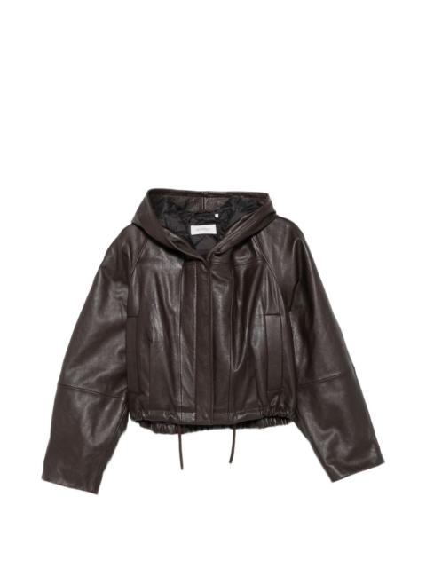Sportmax hooded leather jacket