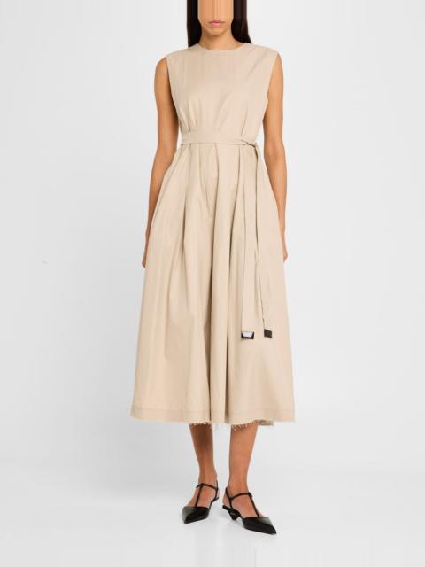 Max Mara Amina Pleated Maxi Dress with Tie Belt