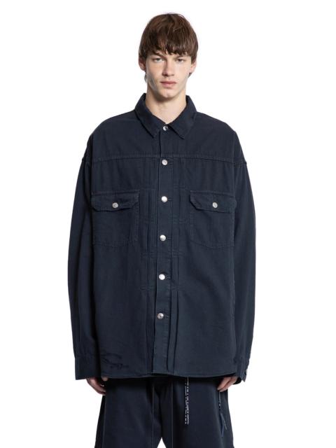 MASTERMIND WORLD Skull-Distressed-Denim-Shirt