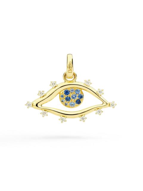 DoDo YELLOW GOLD EYE CHARM, SAPPHIERS & DIAMONDS