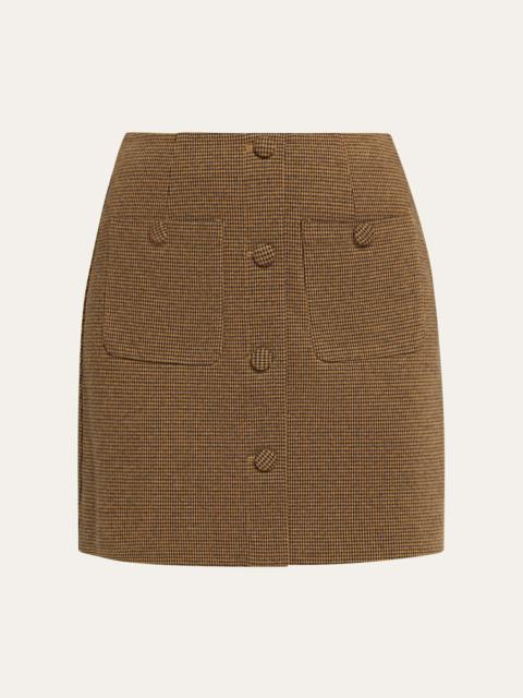 DIANE VON FURSTENBERG Waverly Houndstooth Knit Mini Skirt