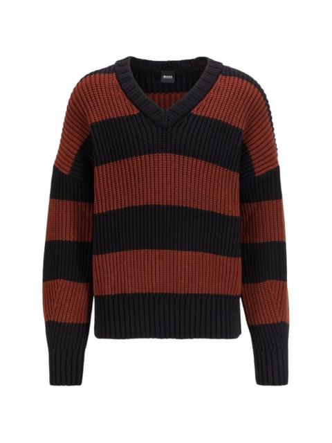 BOSS ribbed V-neck sweater