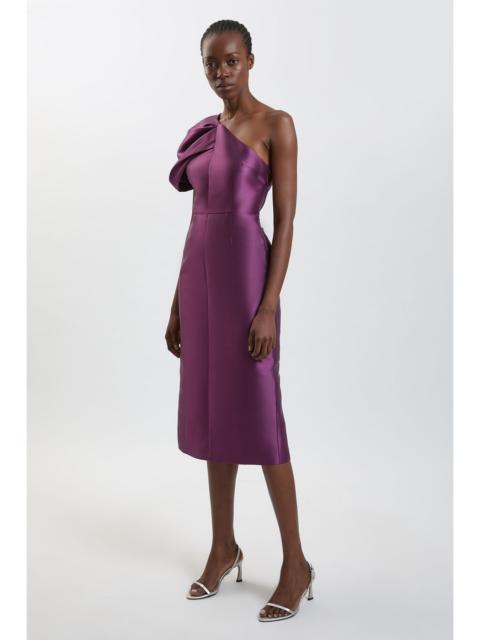 KAREN MILLEN Petite One Shoulder Twill Midi Dress