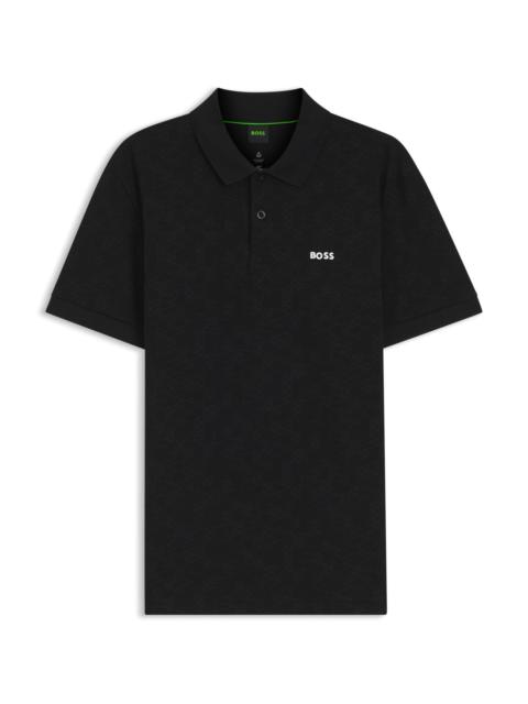 BOSS COTTON-PIQUÉ POLO SHIRT WITH ALL-OVER PRINT