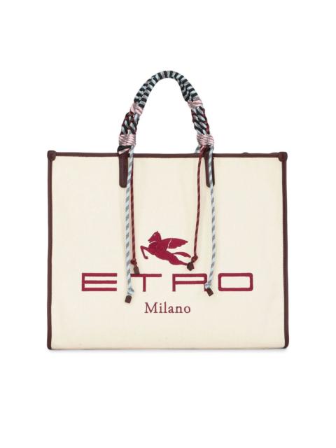 Etro logo-embroidered tote bag
