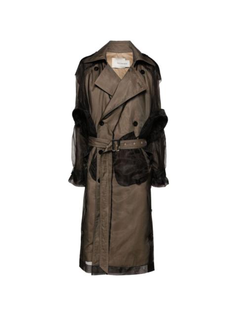 FENG CHEN WANG layered double-breasted trench coat
