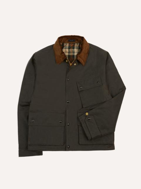 Drake's Brown Waxed Cotton Wader Jacket