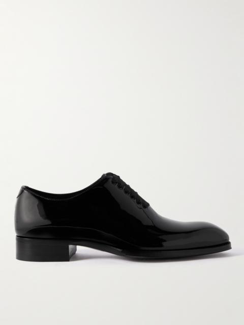 TOM FORD Elkan Whole-Cut Patent-Leather Oxford Shoes