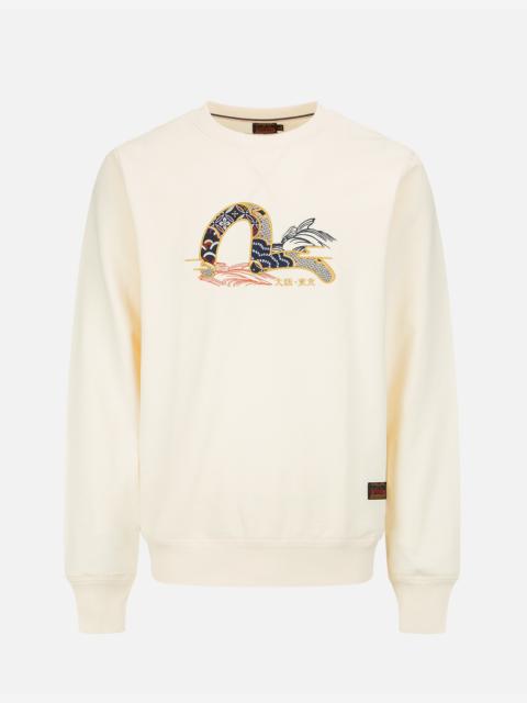 EVISU BROCADE SEAGULL APPLIQUÉ SWEATSHIRT