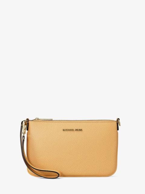 MICHAEL KORS Jet Set Small Pebbled Leather Convertible Wristlet