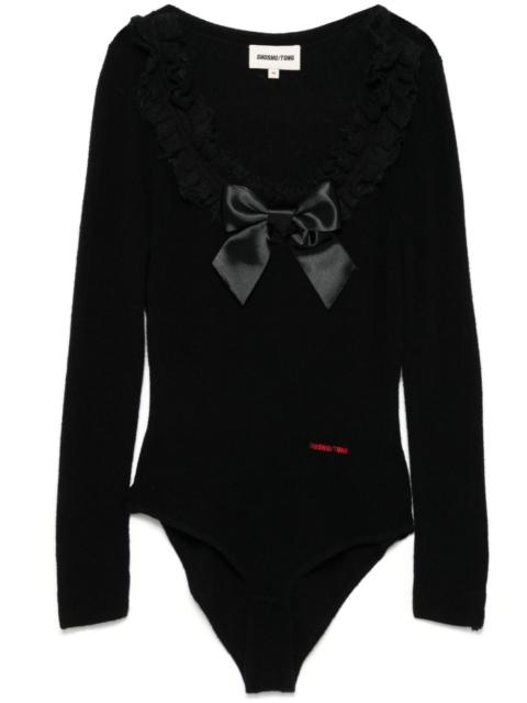 SHUSHU/TONG embellished-neckline bodysuit