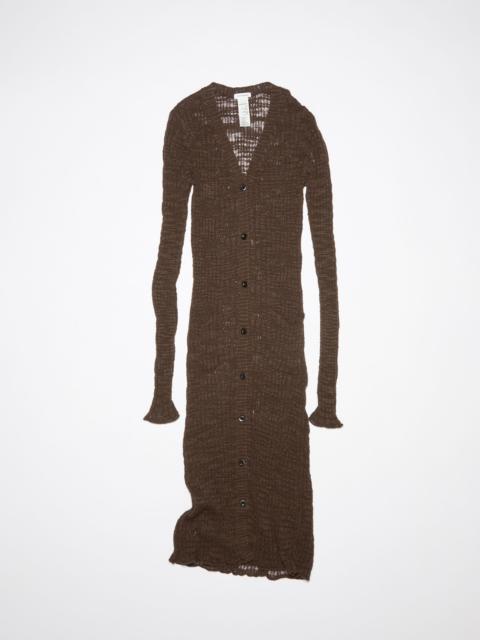 Acne Studios Wide rib long cardigan - Dark brown