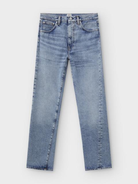 Twisted seam denim worn blue