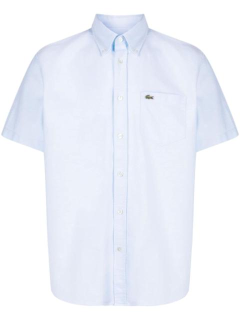 LACOSTE logo-patch cotton shirt