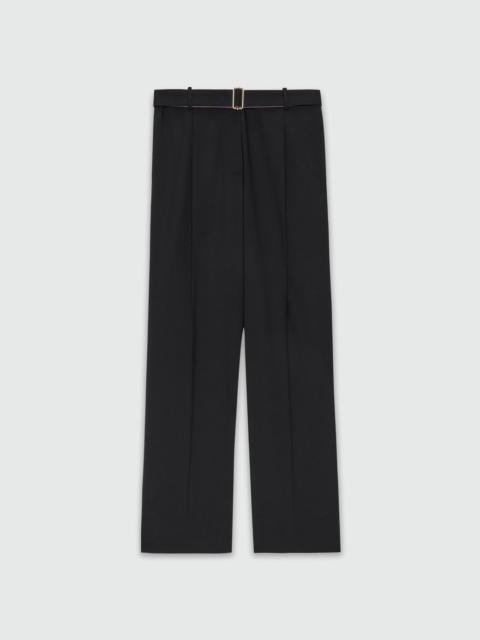MSGM Black palazzo trousers in cool wool with a two-tone belt