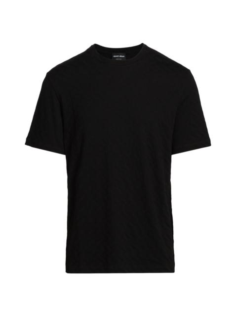 GIORGIO ARMANI Men's Textured Solid T-Shirt - Black