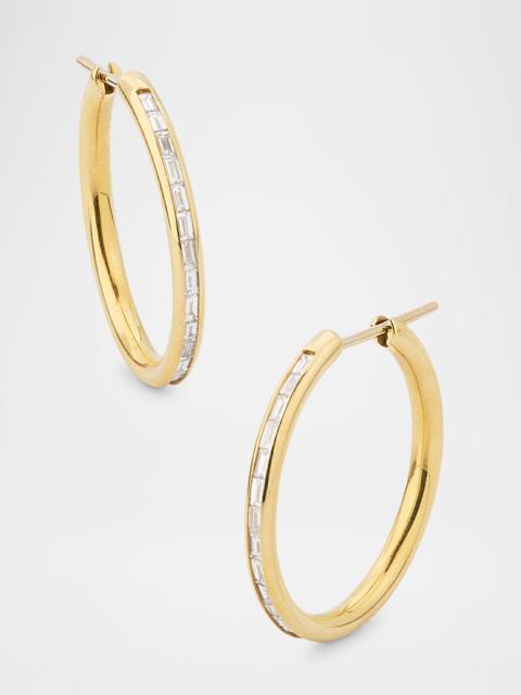 Spinelli Kilcollin Miri Hoop Earrings with Channel-Set Diamonds, Rose Gold, 20mm