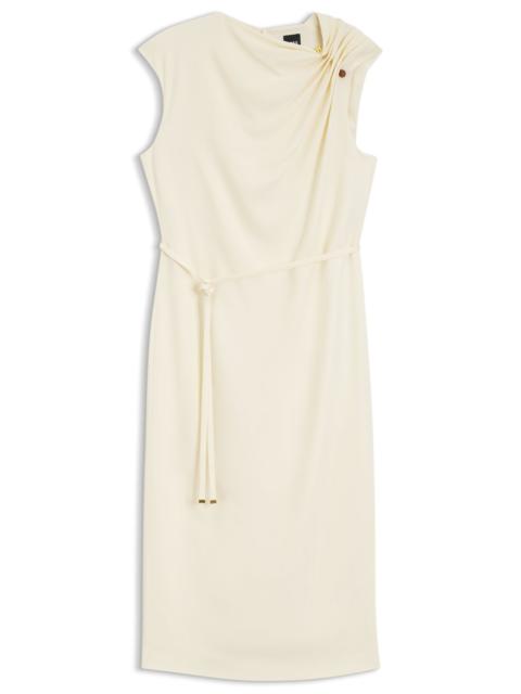 BOSS MIDI-LENGTH DRESS WITH GATHERED SHOULDER DETAIL