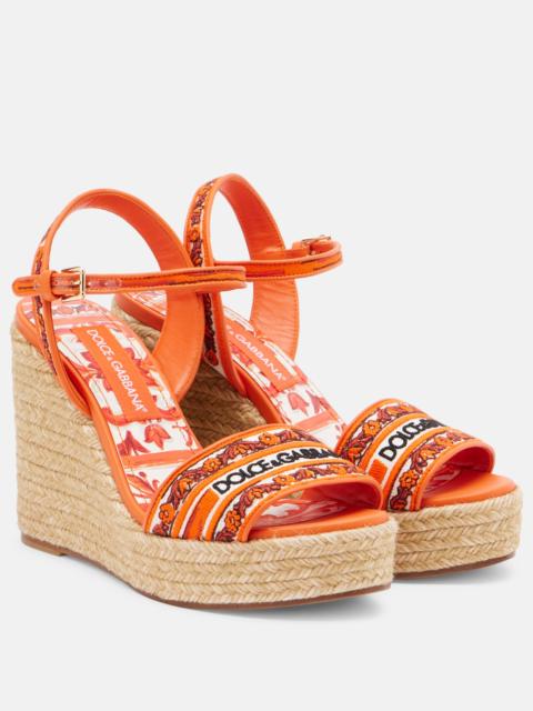 Dolce & Gabbana Floral embroidered espadrille wedges
