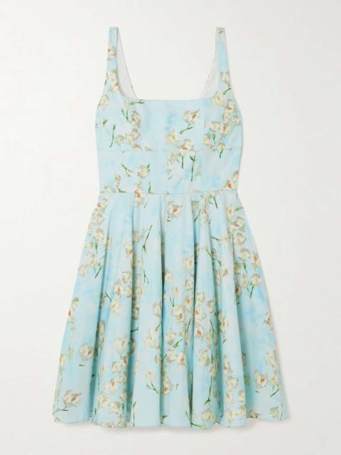 EMILIA WICKSTEAD Mini Mona floral-print cotton-poplin mini dress Blue