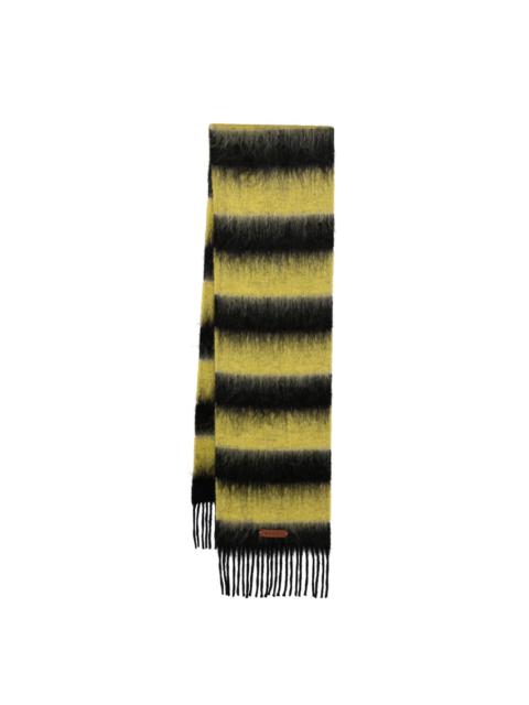 fringed colour-block scarf