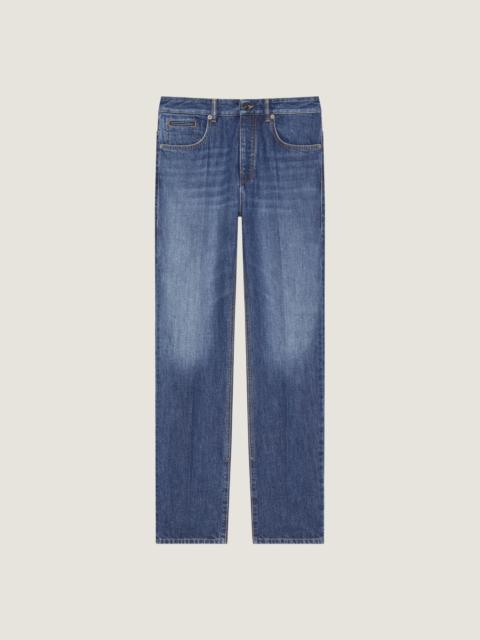 STRAIGHT JEANS IN WASHED DENIM