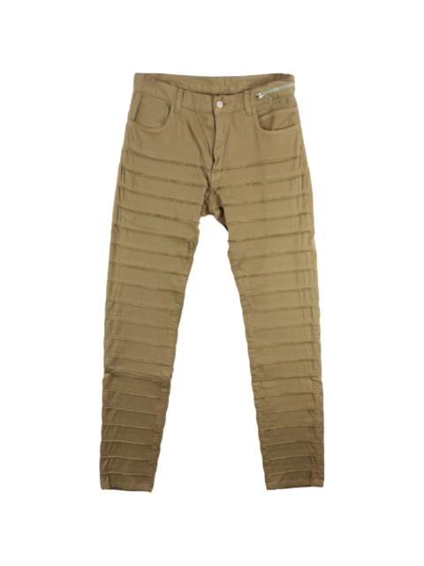 stitched slim-fit trousers
