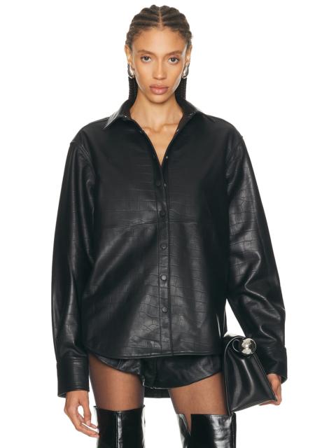 AEXAE Leather Croc Shirt