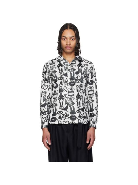 BLACK COMME des GARÇONS Black & White Broad Filip Pagowski Print Shirt