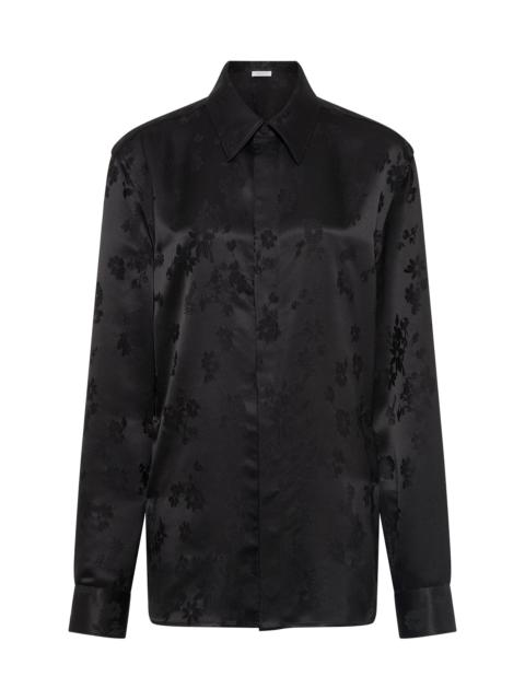 GABRIELA HEARST Cruz Shirt in Black Embroidered Silk
