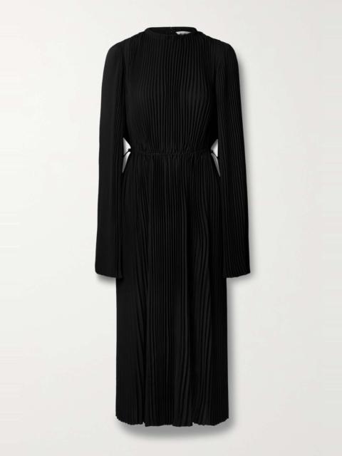 BALENCIAGA Pleated crepe de chine midi dress