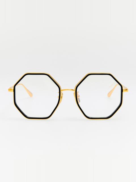 LINDA FARROW Coraline Optical in 22K Gold and Black