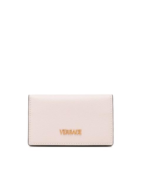 VERSACE logo-lettering leather wallet