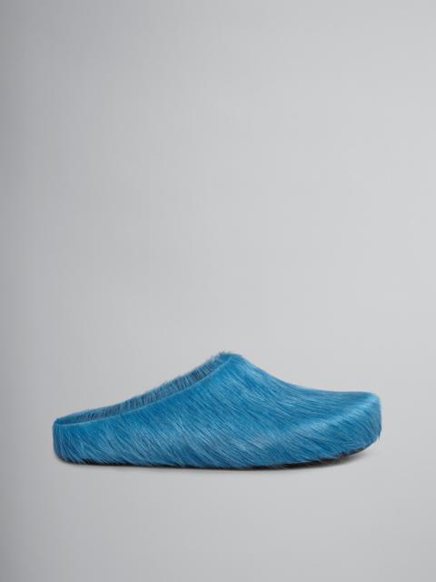 BLUE LONG HAIR CALFSKIN FUSSBETT SABOT