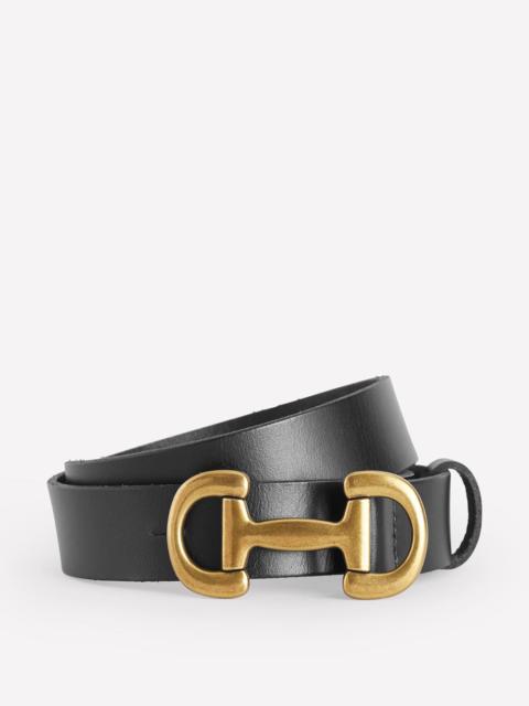 BODEN Iris Snaffle-Trim Leather Belt-Black