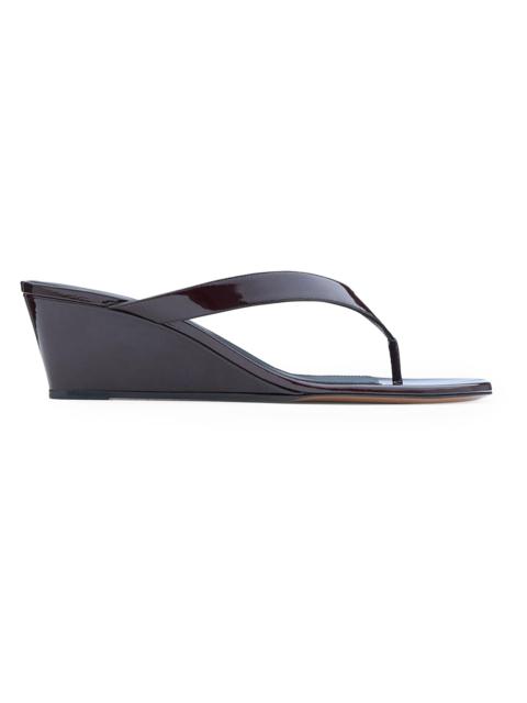 NEOUS Women's Tercus 50MM Patent Leather Wedge Sandals - Dark Chocolate