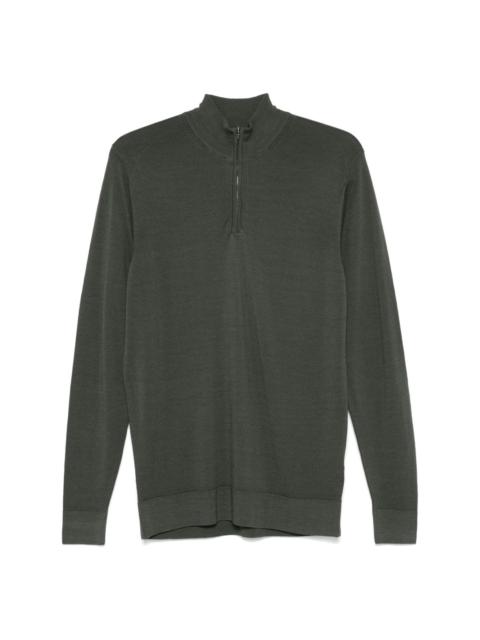 merino-wool half-zip sweater