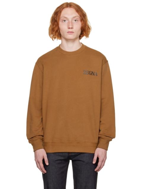 ZEGNA Brown Bonded Sweatshirt