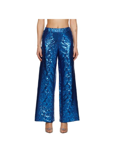 Oséree Blue Python Trousers
