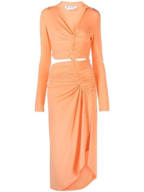 Off-White cut-out draped dress