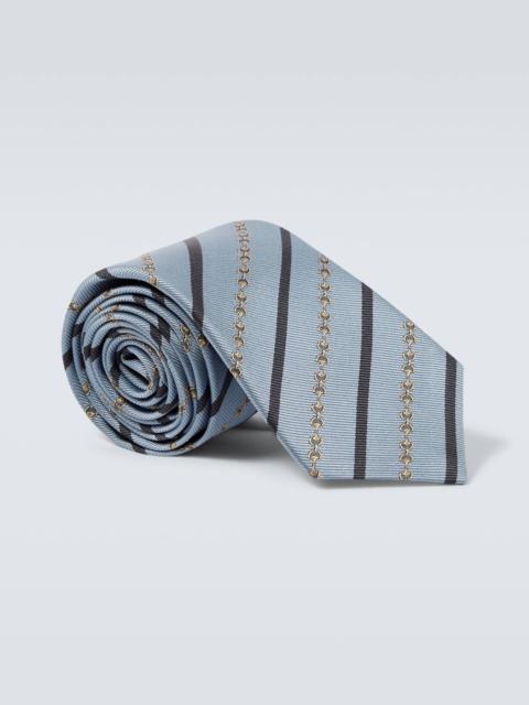 GUCCI Horsebit silk jacquard tie