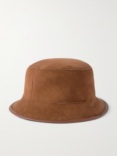 Loro Piana Lys Reversible Leather-Trimmed Shearling Bucket Hat